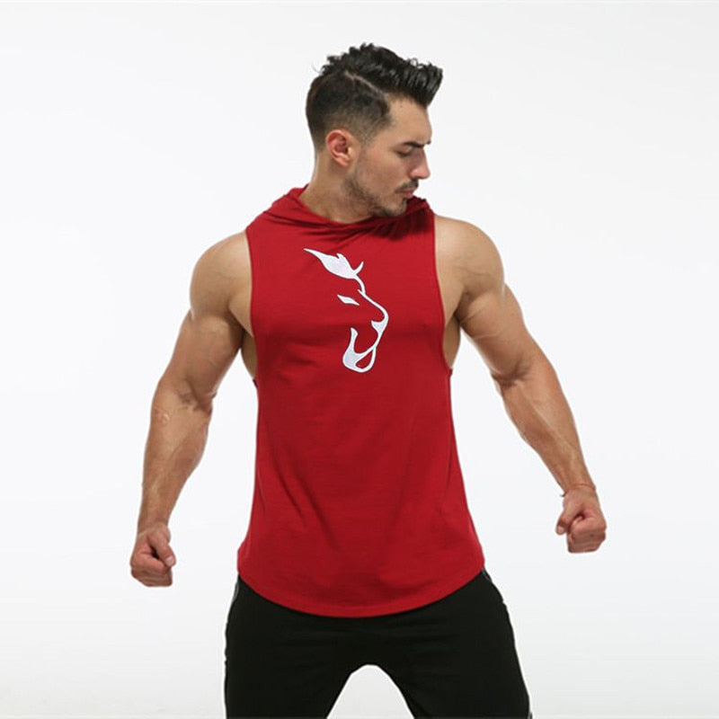 Hooded Sleeveless Vest Men's Fitness