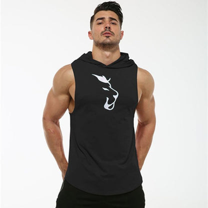 Hooded Sleeveless Vest Men's Fitness